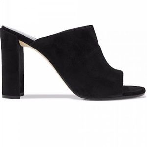 Stuart Weitzman Sequel Black Suede Mule Sandal